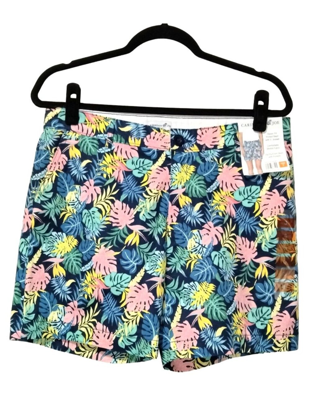 Caribbean Joe Size 8 Shorts 5" Inseam Tropical Print Stretch Comfortable Stylish - Picture 2 of 7